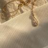 "One Look Ten Thousand Years" French Zircon Teardrop Necklace - Super Fairy Style for Female Students, Cold Style Clavicle Chain.