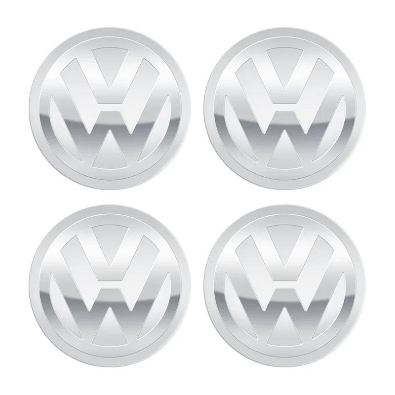 LMN1 VW Car Accessories Wheel Center Cover Stickers Hub Cap Sticker Tire Valve For VW GTI Polo Passat Golf Tiguan Jetta T-ROC Beetle