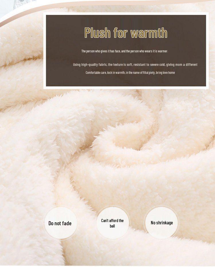 Women's Plus Size Fleece Short Coat with Velvet & Lamb Wool for Autumn & Winter – Fashionable & Warm for Middle-aged & Elderly