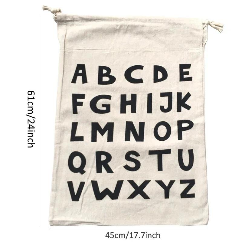 

Большой хлопково-льняной мешок для белья, мешок для хранения игрушек, ткань с принтом, мешок-дафл на шнурке, органайзеры для грязной одежды