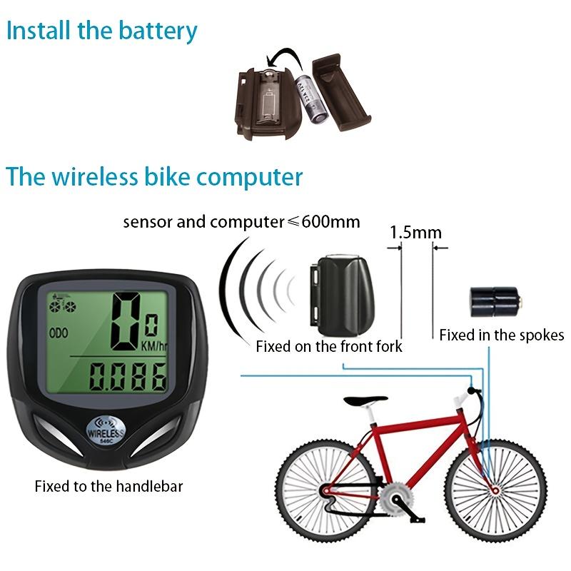 Bicycle Speedometer Odometer Wireless Cycle Bike Computer Bicycle Handlebar Stopwatch with LCD Display Multi-Functions for Most Bikes