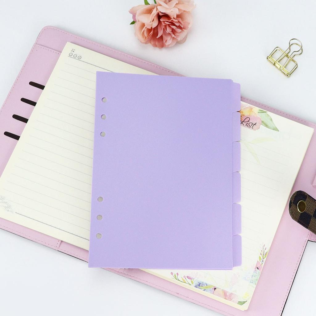 A5 A6 TransparentPaper Index Divider Cute 6 Holes For Binder Planner Notebook Stationery Notebook Paper Divider Accessories