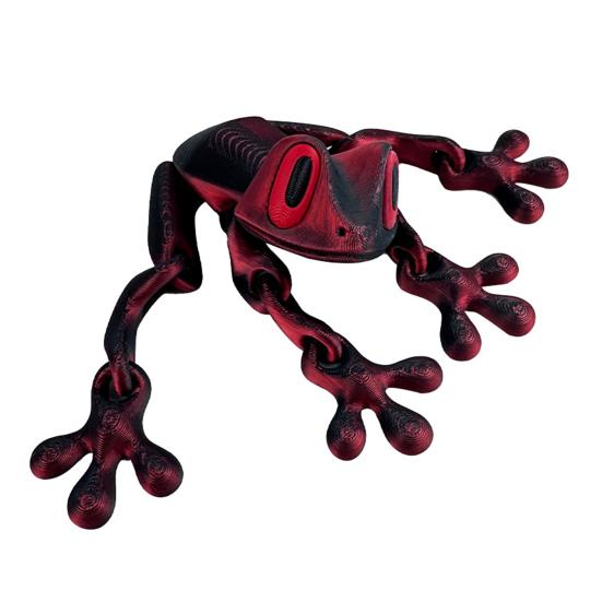 3D Printed Frog Refrigerator Magnet Movable Joints Frog Fidget Toy Articulated Animal Model Figurine Fridge Magnetic Frog Decoration Ornament