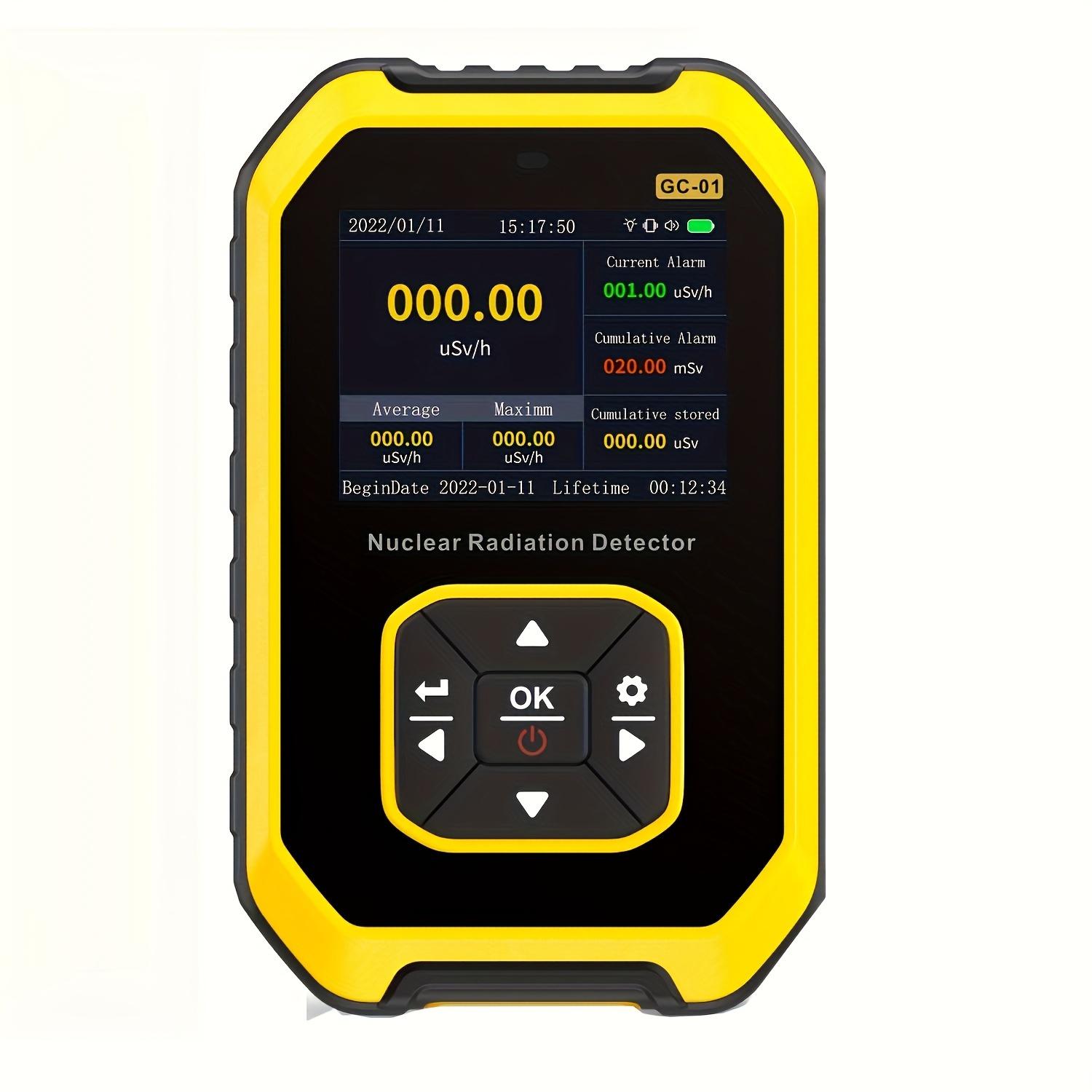 

Счетчик ядерного излучения - дозиметр радиации с ЖК-дисплеем, портативный портативный бета-гамма-рентгеновский перезаряжаемый измеритель радиационного монитора чёрный