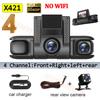 New 360° Car Dash Cam 4 Channels WIFI Video Recorder 1080P Car DVR Front inside Rotatable and Rear View Night Vision Black Box