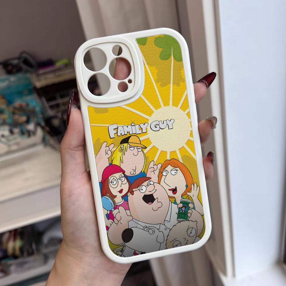 Family Peter Griffin Cartoon Phone Case For Iphone 16 15 14 12 13 Pro Max 11 Mini Xs Puls Lambskin Silicone Cover