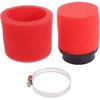2Pcs 44mm 45mm 1.77inch Red Double Foam Pod Performance Filter for 50cc-90cc 110cc 125cc 140cc 150cc 200cc 250cc GY6 ATV Scooter Quad Go Kart Moped