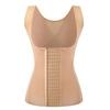 Breathable 3-Row Steel Boned Waist Shaping Vest with Lace & 17 Buttons