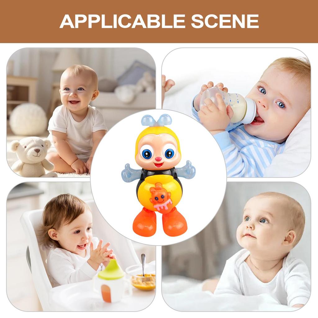 Baby Bee Toy Musical Interactive Toy Sensory Fun Developmental Cartoon Toy Kids Gifts Electric with Lights Dancing Robo