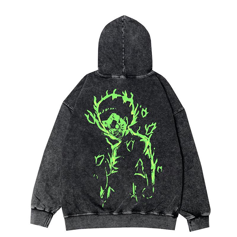 Naruto Vintage Oversized Hooded Jacket - Japanese Anime Style (Autumn/Winter)