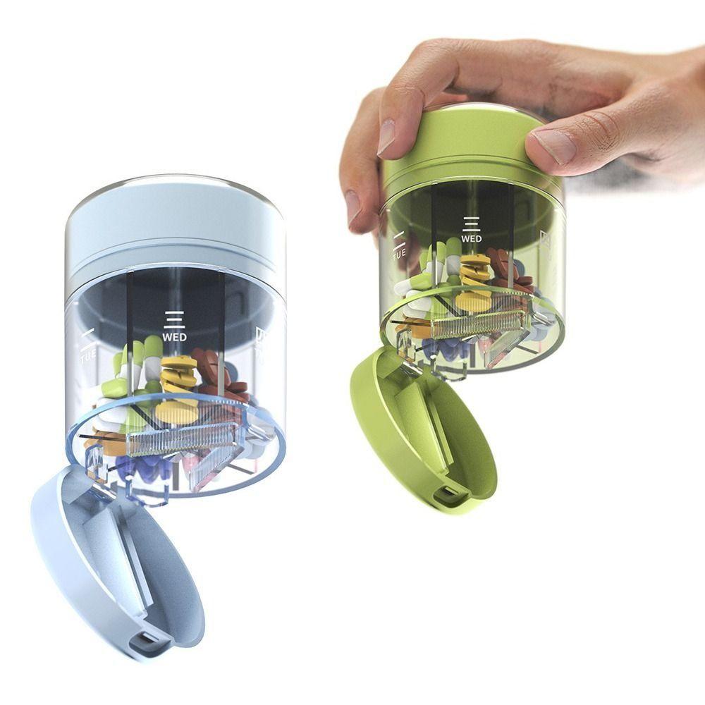 Transparent Pill Storage Box 7-Day Pill Organizer Portable Pill Cutter  for Home&Trave