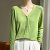 Women's Ice Silk Knitted Cardigan - Pink, Lightweight, Sun-Protective Summer Jacket