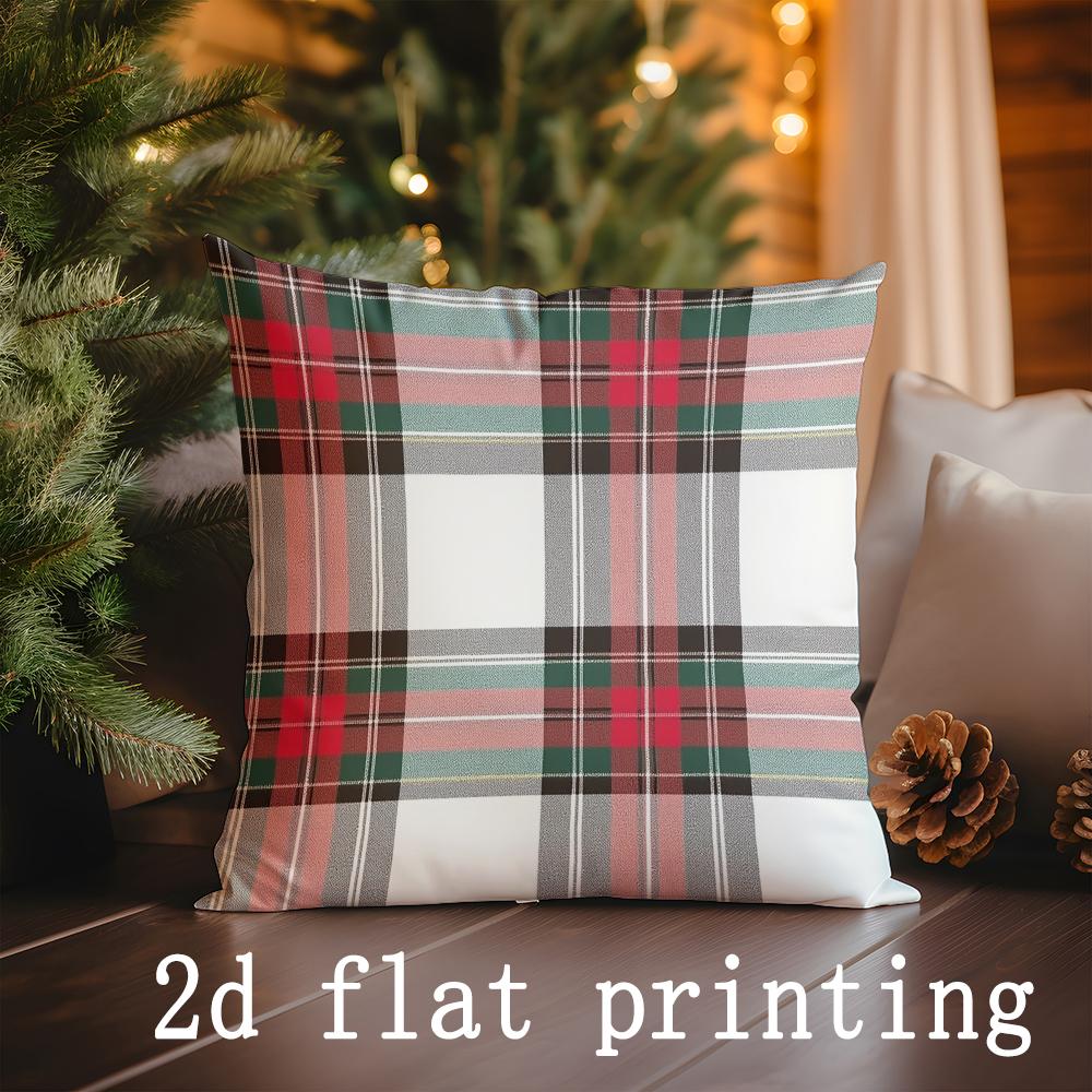 Weihnachts-Plaidmuster Dekorative Kissenbezüge Muster Kissenbezug Geeignet für Sofa Schlafzimmer Auto Kissenbezug