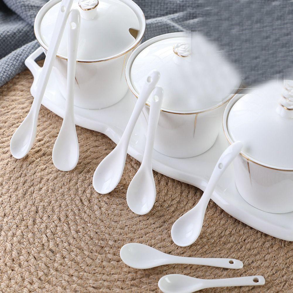 Ceramic Long Handle Spoons Creative Coffee Spoon Tea Honey Supplies Stirring Spoon Tea Coffee