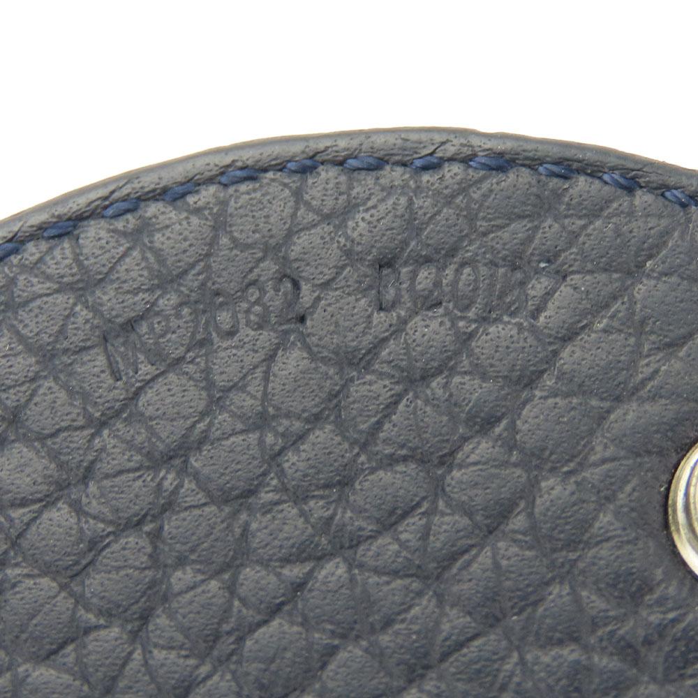 Used LOUIS VUITTON key ring Portocre MP2082 Taurillon Clemence Initials leather Navy white Accessory