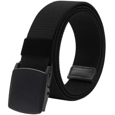 [LionVII] Men's Belt, Stretchable, Workwear Belt, Durable, Adjustable, Unisex, Casual, Grade S, GI Belt, Plastic Buckle, Stretchable Material (Black)