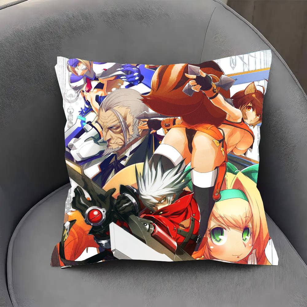 Anime Game B-BLAZBLUE Pillow Case Fashion Square Pillowcase Bedroom Sofa Room Ins Decoration Leisure