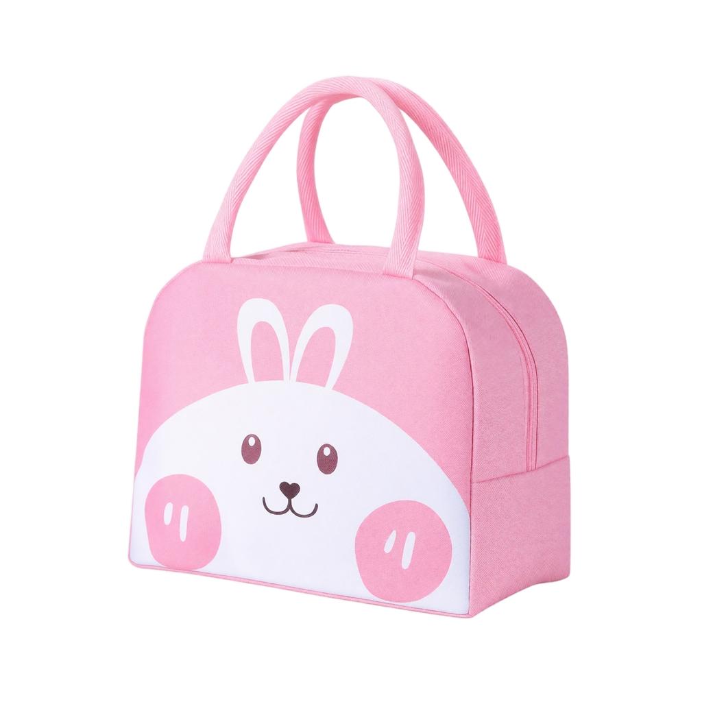 Insulated Lunch Bag with Cartoon Animal Design Portable Handheld Thermal Lunch Box for Work School Outdoor Use