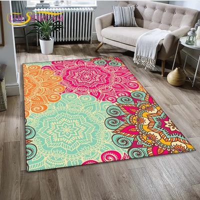 Mandala Jóga Květina Bohemia Meditace Příroda Koberec pro Obývací pokoj Ložnice Dekorace, Protiskluzová Dekorace na Pohovku Rohožka Dárek