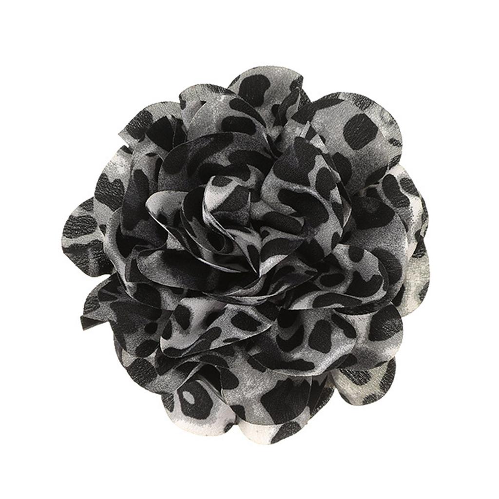 Vintage Leopard Print Camellia Hair Claw Clip Adjustable for Hair Volumes Unique Hairpieces Headwear Styling Accessory
