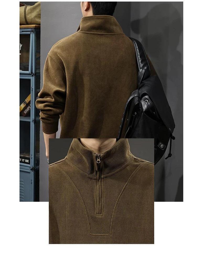 Men's Retro Corduroy Jacket: Stylish Spring/Autumn Casual Sweatshirt