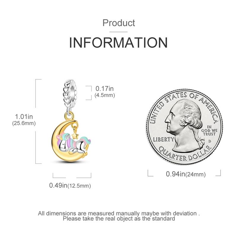 Original New Products Copper Unicorn Dream Pendant Fit Pan Bracelet Diy Charm For Women Jewelry Fashion Gift