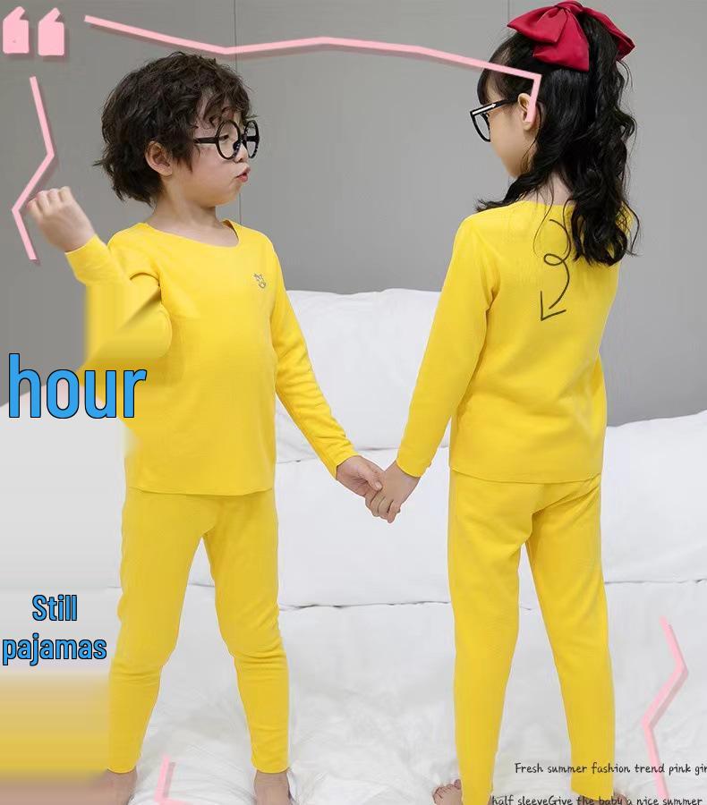 Children's Fleece-Lined Double-Sided Warm Underwear Set