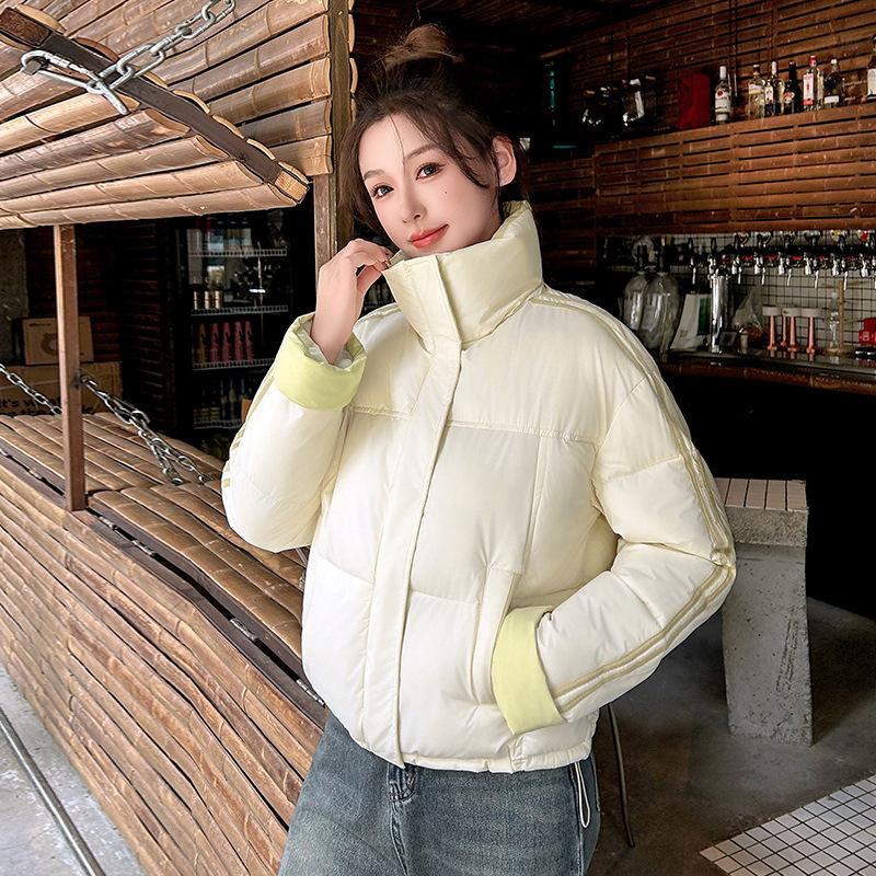 Thickened padded jacket winter new small stand-up collar bread padded jacket women's foreign style loose short padded jacket