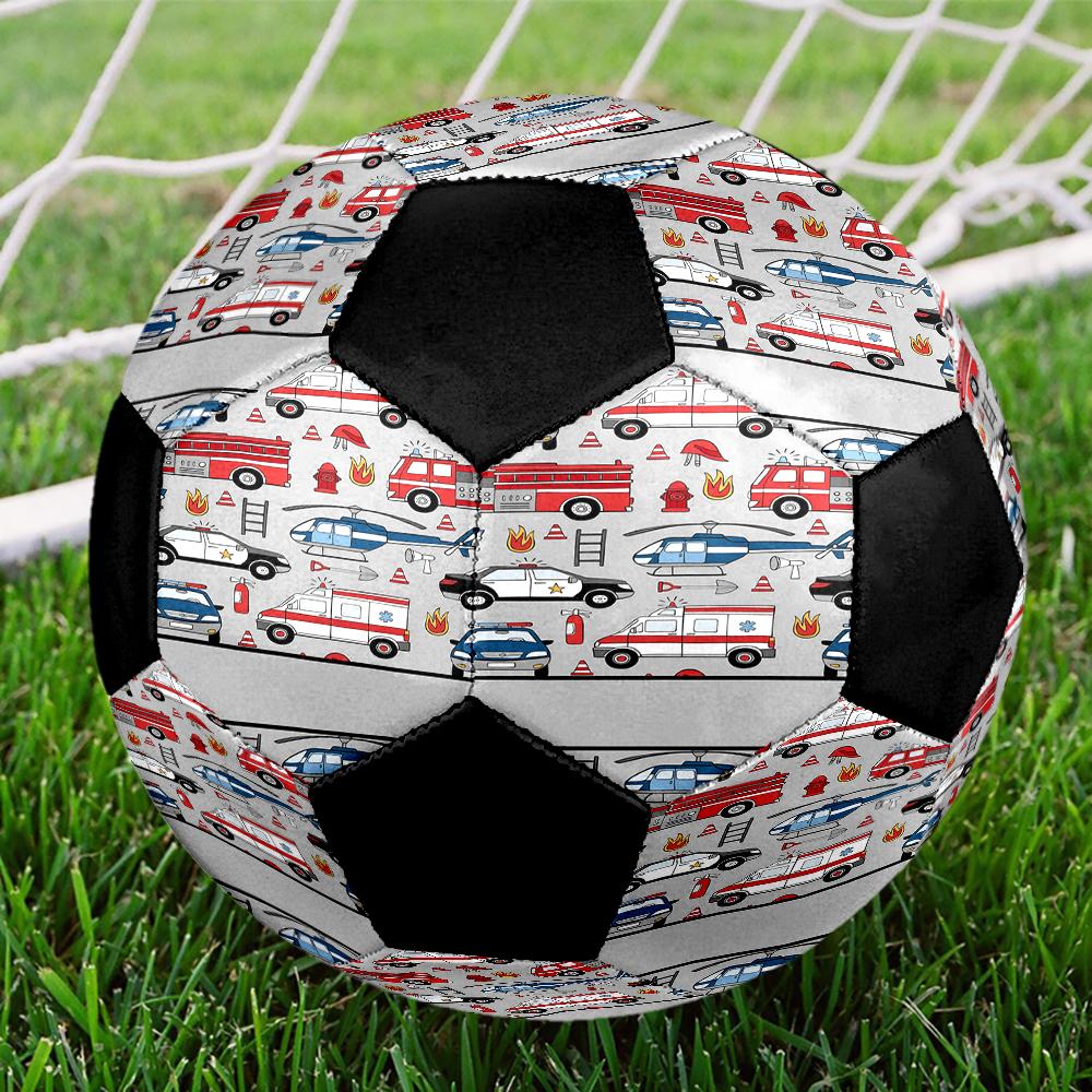Fire Trucks Police Cars Theme Size 5 Soccer Ball, Suitable for Both Indoor and Outdoor Matches, a Gift Suitable for Everyone.