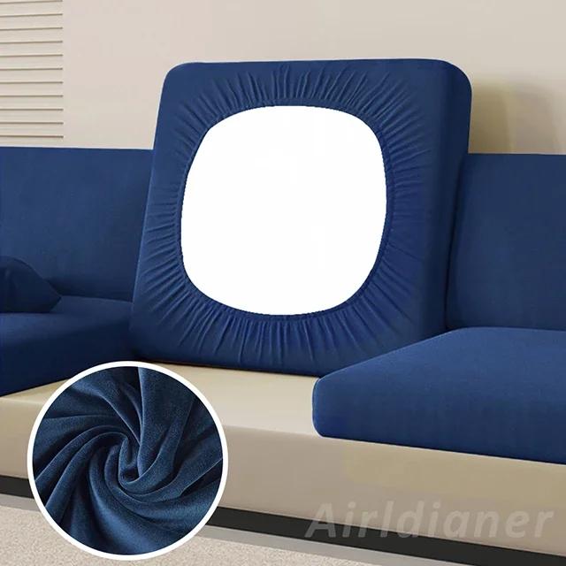 Anti-Dirt Velvet Sofa Cushion Slipcover Elastic Chair Seat Protector For Pets And Furniture Sofa Cover Living Room Bedroom Decor