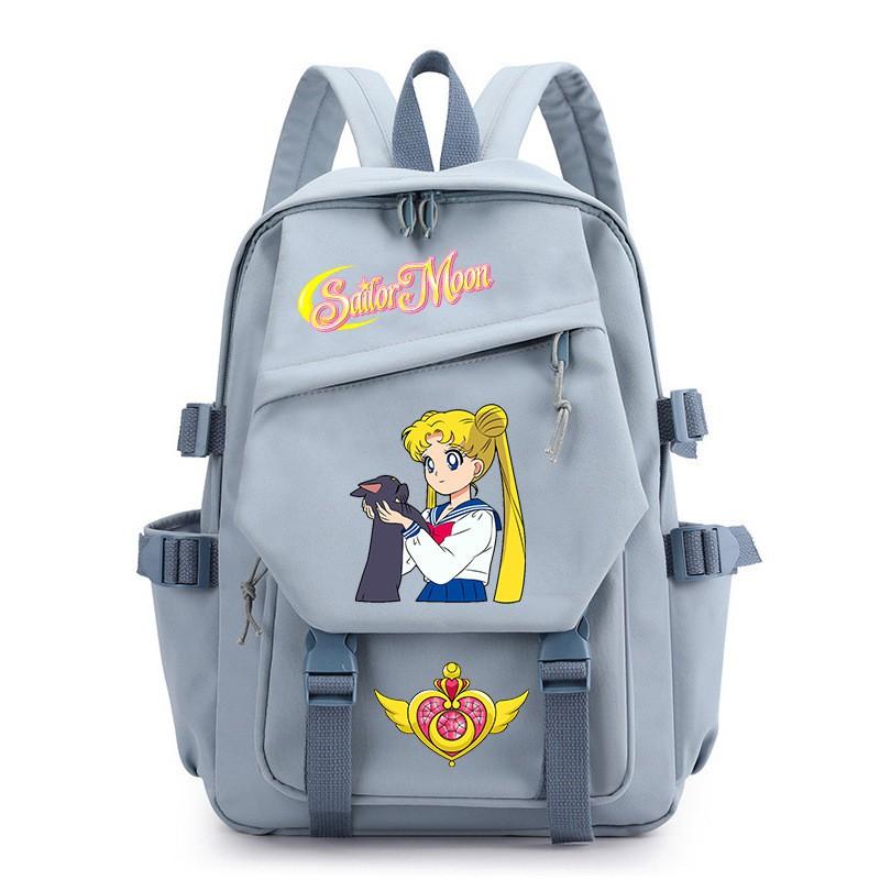 Zaino Stampa Anime Sailor Moon per Ragazzi Studenti Viaggio Leggero in Nylon Borsa Scolastica con Spallacci Imbottiti