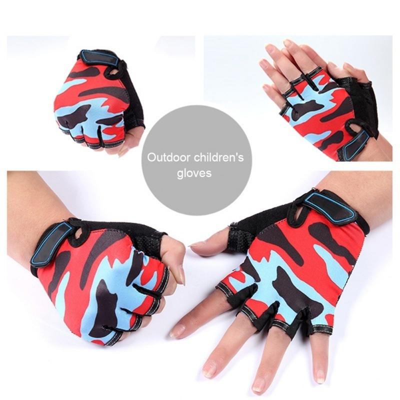 Kids Half Finger Gloves Unisex Children Riding Cycling Bike Mitts Gloves Nonslip