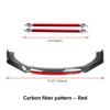 Universal car front bumper spoiler splitter body kits + 2 pcs stainless steel splitter tie rod bar car accessories