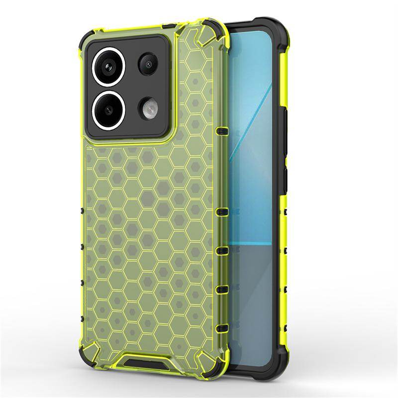 Transparent Phone Case For Xiaomi Poco X6 5G Shockproof Honeycomb Armor Back Case For Poco X6 5G Cover For Poco X6 Case 6.67inch