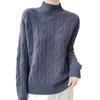 Solid Color Twist Turtleneck Sweater Women's Autumn and Winter New Loose and Thin Thickened Pullover Bottoming Knitted Sweater Top