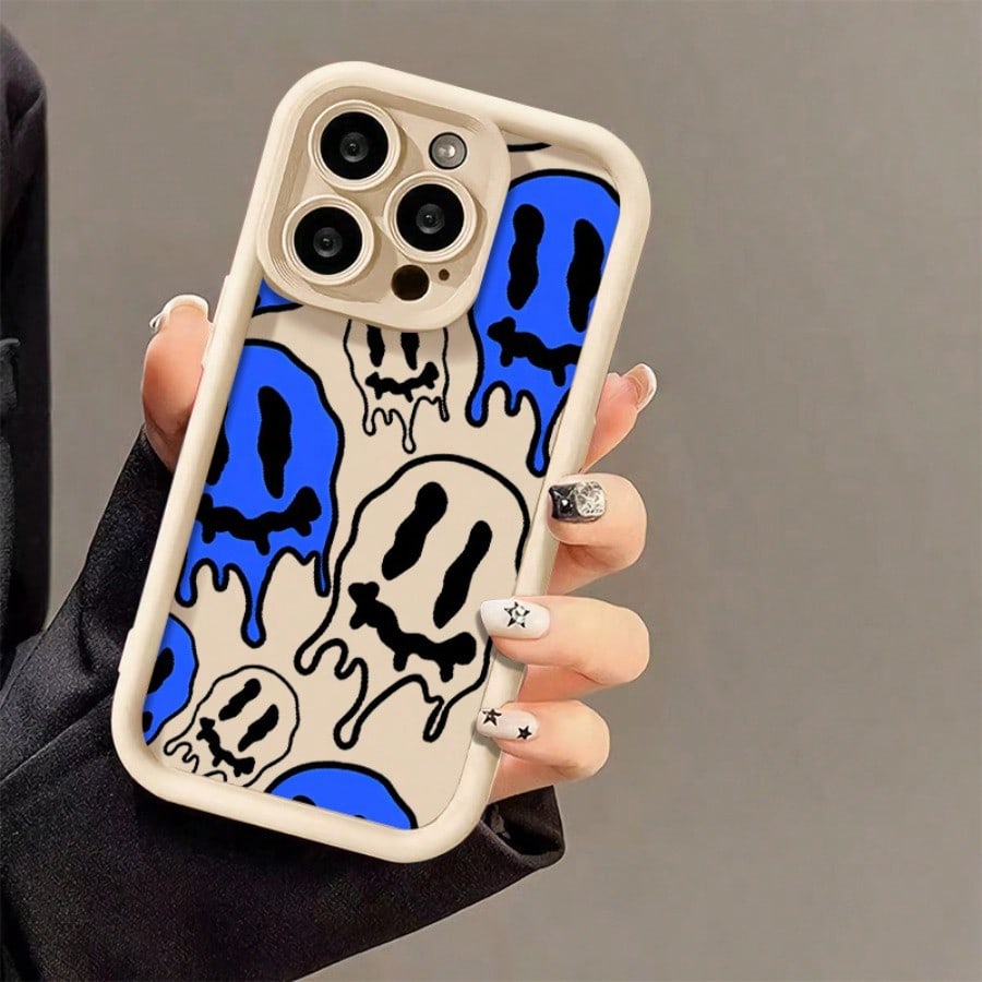 

Individuation Ghost Soft Case For IPhone 17promax/17air 15, 14, 13, 12, 11 Pro Max In Blue And White With Black Case iPhone 16 бежевий