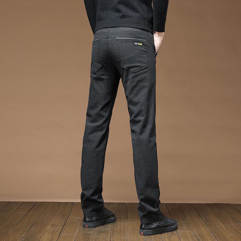 Pánské podzimní slim strečové kalhoty s rovnými nohavicemi pro business casual