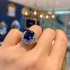 Ювелирное кольцо Цвет Сокровище Популярный Темперамент Ювелирные изделия Ретро Кольцо Главный Камень 10 * 12