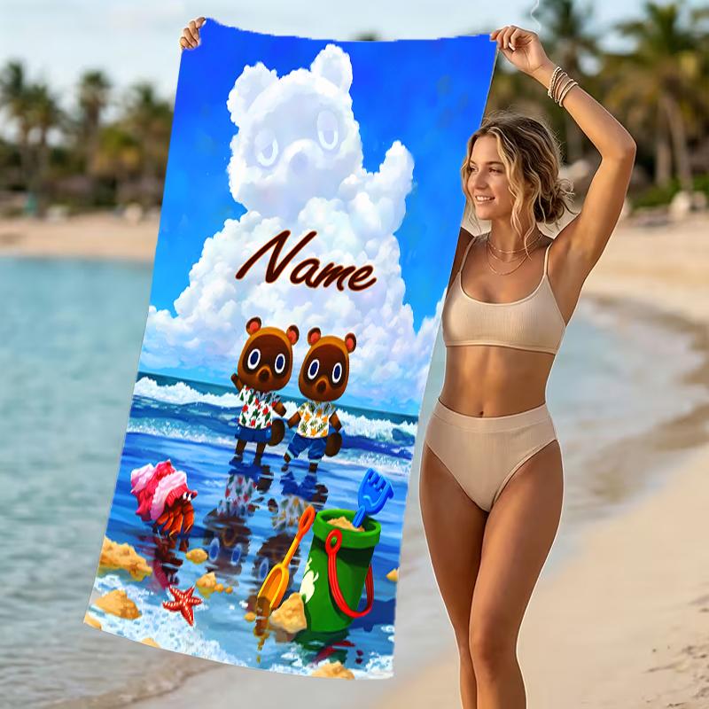 Customizable personalized beach towels Animal Crossing themed designs.Suitable for the beach, yoga, sports;ideal as beach accessories