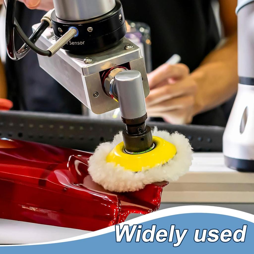 HARFINGTON 2pcs Car Polisher Bonnet Buffing Pad Synthetic Wool Tie-On Polishing Buffing Pad Cover for 5"-6" Car Buffer Bonnets Polisher, Beige