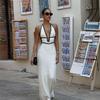 European And American Style Ladies Long Skirt New Contrast Color V-neck Halter Lace-up Open-back Knitted Slim-fit Dress