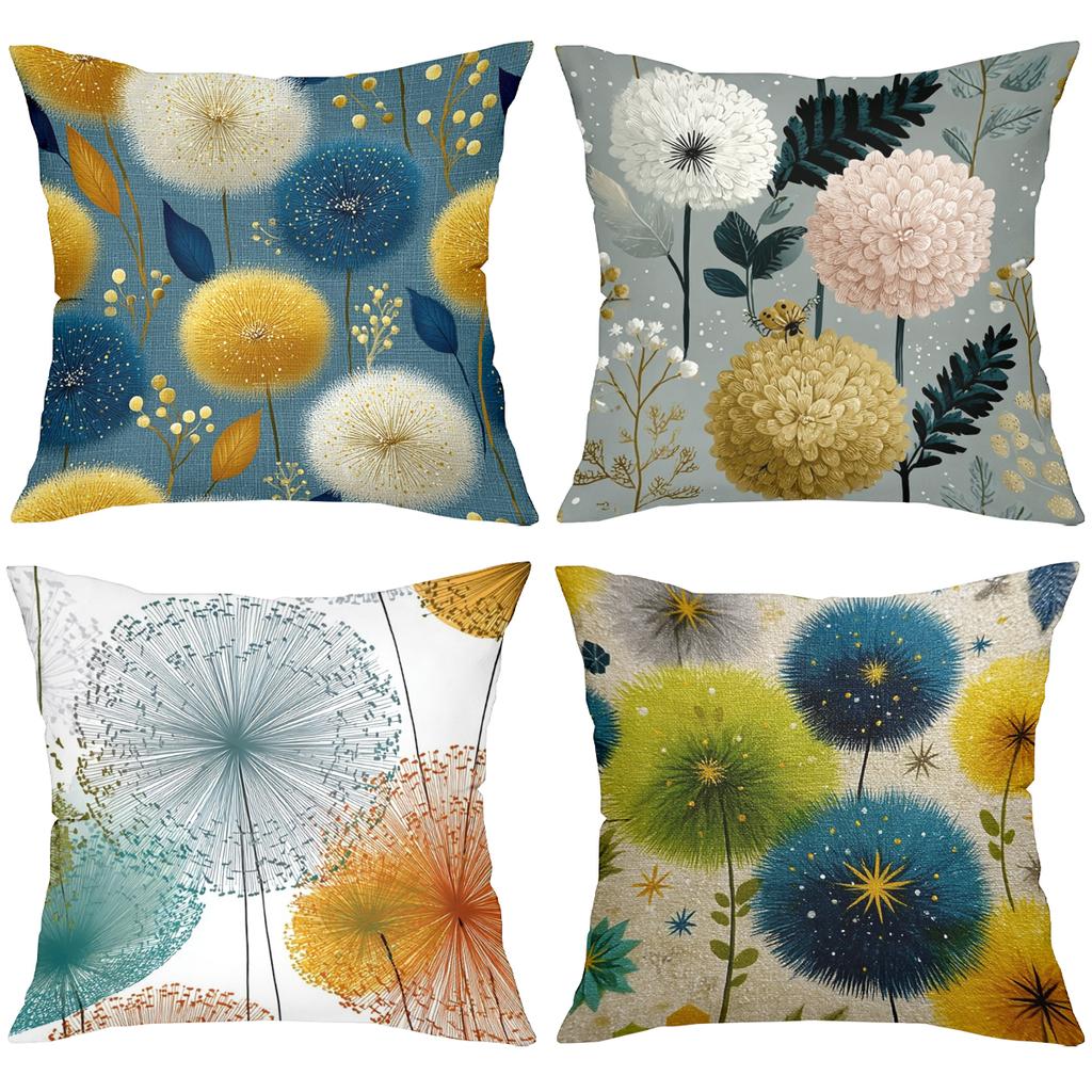 Floral Dandelion Pillows Add Charm To Your Home Polyester Pillowcase, Sofa Decorative Cushion Cov Headboard Pillow