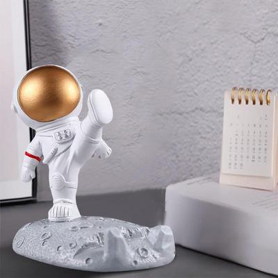 Stojanový držák na mobilní telefon Astronaut Soška kosmonauta Stolní dekorace Držák na smartphone Domácí ozdoby (zlatá/stříbrná náhodně)