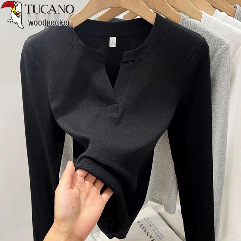 Woodpecker Women s Slim Fit V-Neck Long Sleeve Base Layer Top XL