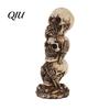 Alte Textur Schädel Sehen Hören Sprechen Kein Böses Figur, Gruselige Halloween Harz Dekoration Skelett Statue für Kaminsims, Tisch, Gothic Wohnkultur Vintage