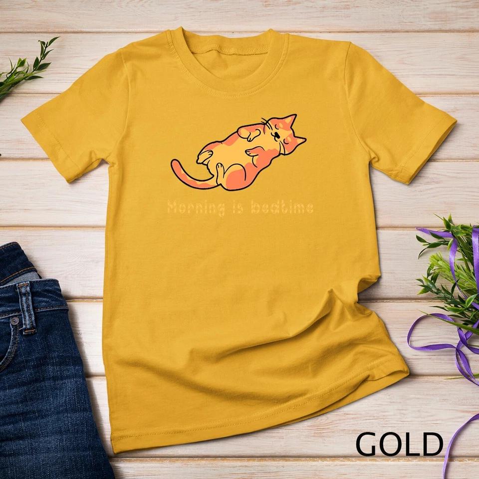 I Don t Do Mornings Funny Lazy Cat Kitten Shirt For Women T-Shirt Unisex T-shirt 2 M