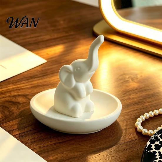 Waterproof Jewelry Case Storage Tray, with Upturned Nose Elephant Design, Small Organizer Compact for Rings Earrings Bracelets Ring And Earring Holder