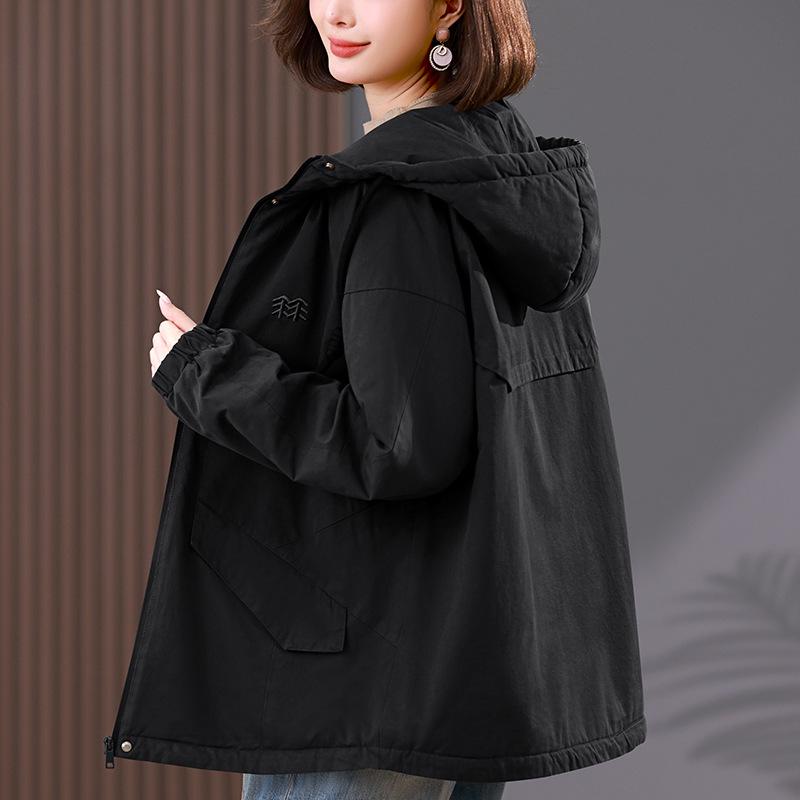 Women's Fleece-Lined Hooded Parka - New Winter Style, Warm & Casual for Middle-Aged Moms