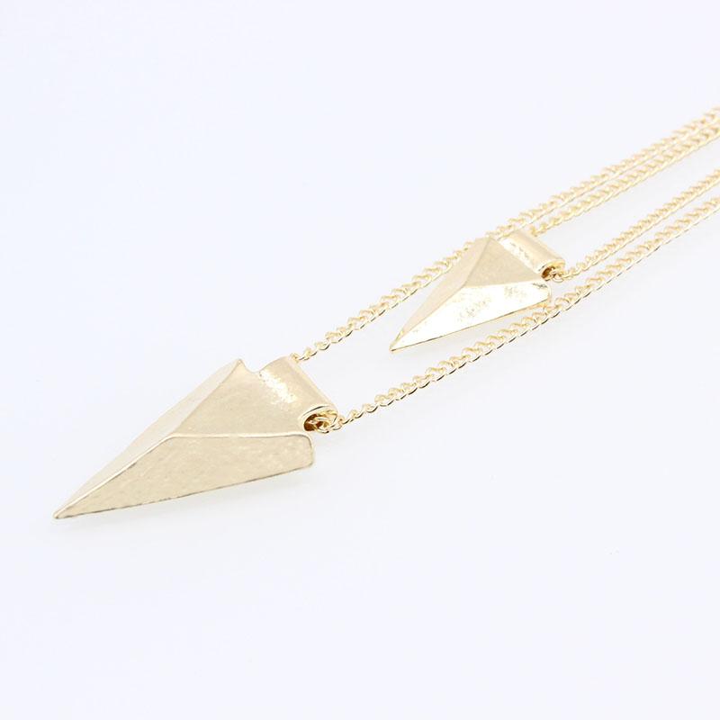 European Style Hip-hop Fashion Necklace Simple Multi-layer Triangular Metal Clothing Accessories Sweater Chain Collarbone Chain