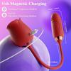 Rose Flower Tongue Licking Sucking Vibrator - Telescopic Female Stimulator